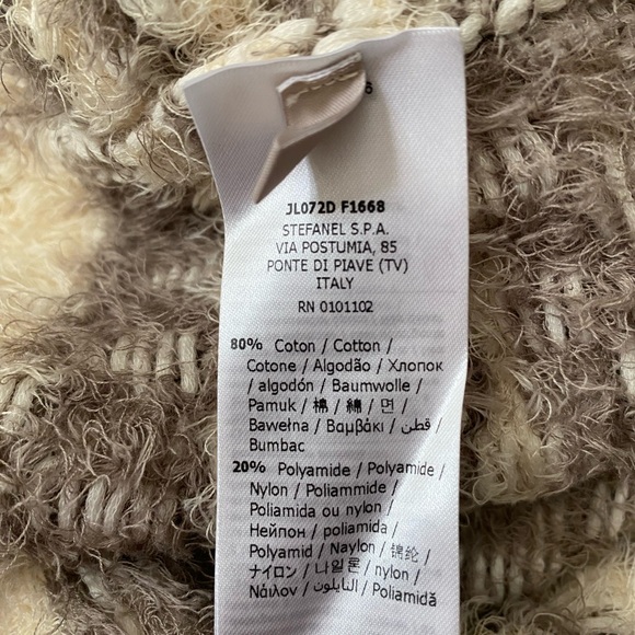 STEFANEL Winter Sweater Women, Light Color cream , white size M Honeycomb design - Picture 13 of 16